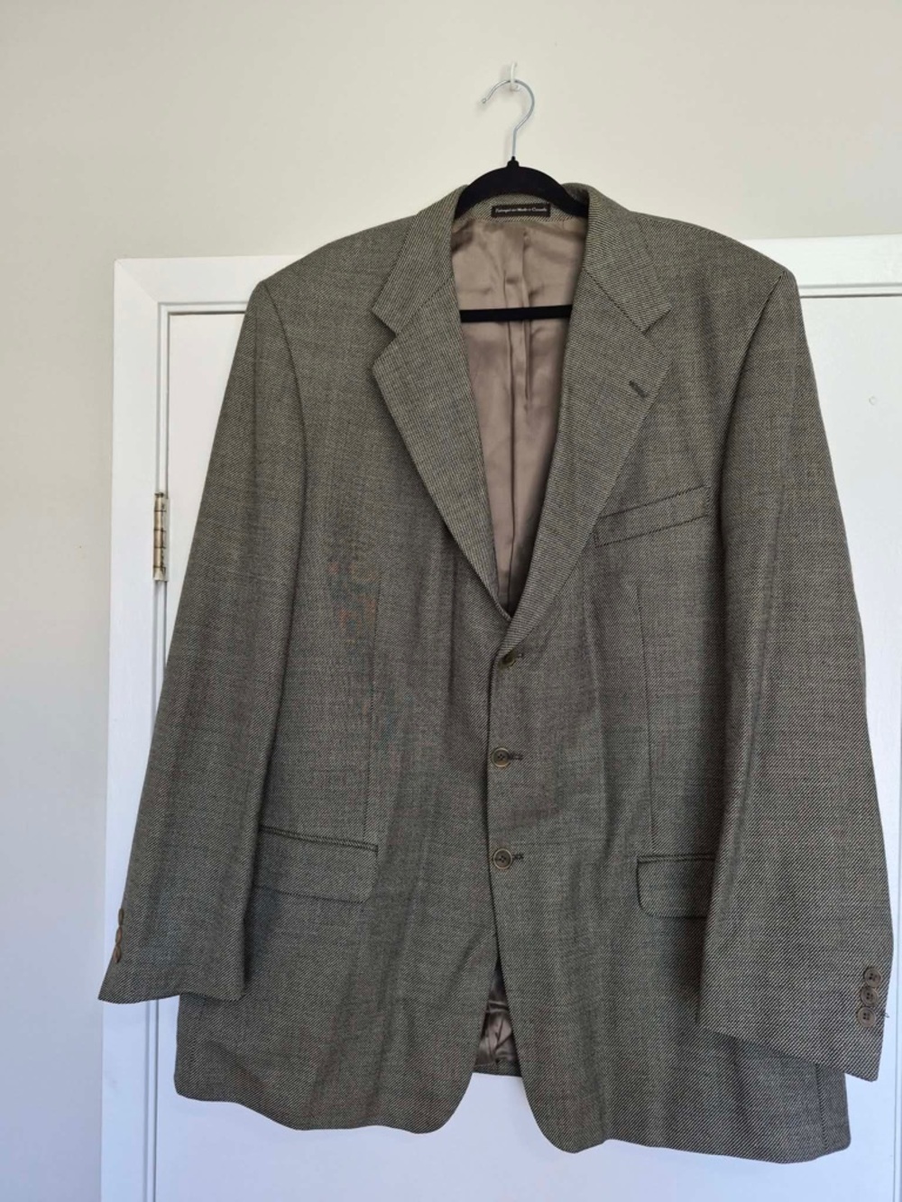 Vintage Oscar De La Renta Sports Coat Mens 48 Ex-Long Tall Herringbone Tweed